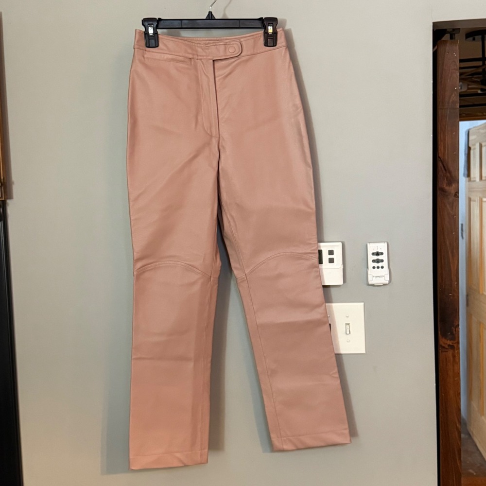 Wilsons Leather Pink Faux Leather Vest Pants Set Women's‎ Two Piece Outfit - Picture 5 of 16